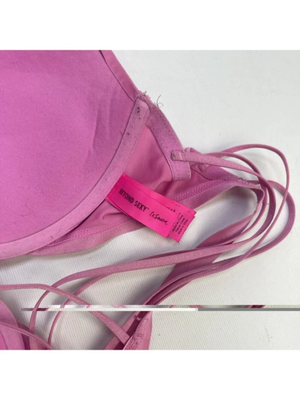 Y2K La Senza Beyond Sexy Bra Sz 32 DD Coquette Candy Pink Romance Lingerie - Picture 6 of 7